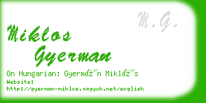 miklos gyerman business card